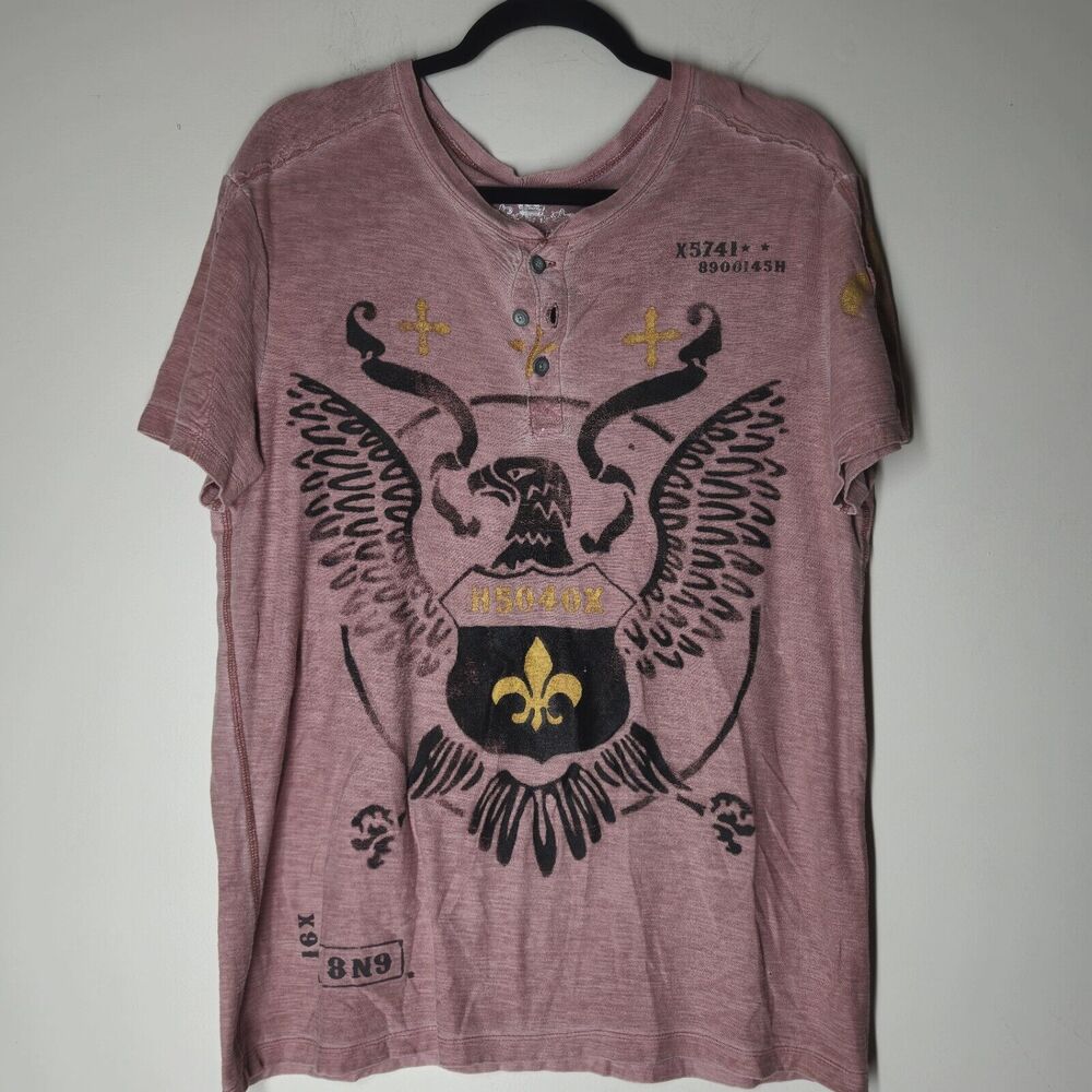 VTG Y2K All Over Print Helix Shirt Womens Size Large Pink Grunge Gothic 2000s